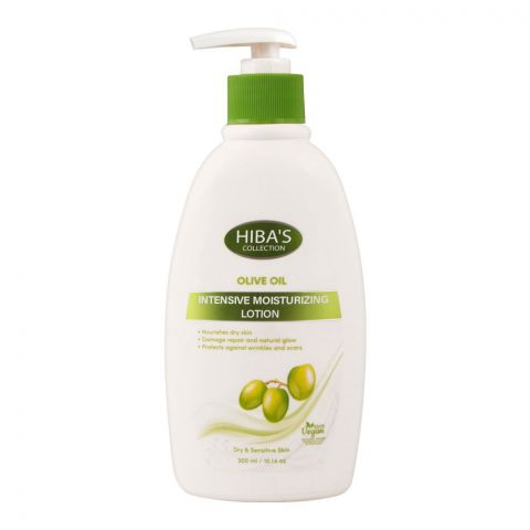 Hiba's Collection Olive Oil Intensive Moisturizing Lotion, Dry & Sensitive Skin, 300ml