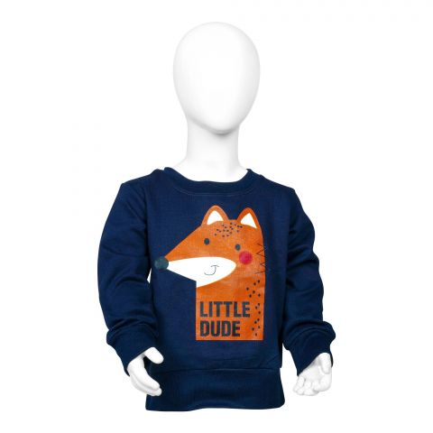 Baby Nest Sweat Shirt For Kids, Little Dude Blue, BNBSWS-53