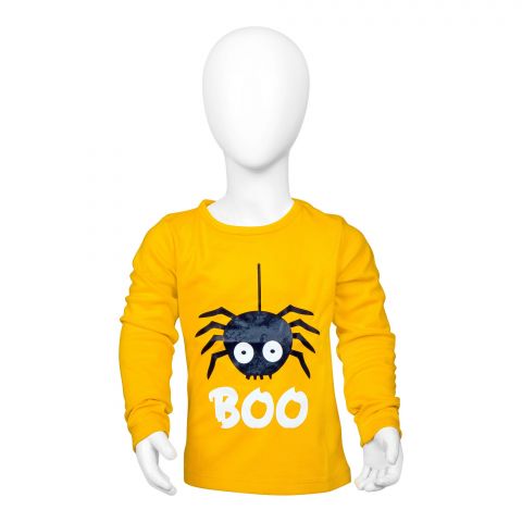 Baby Nest Full Sleeves T-Shirt For Kids, Boo Yellow 