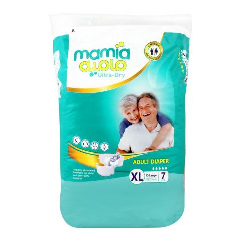 Mamia Ultra-Dry Adult Diaper, Extra Large, 112-165cm, 7-Pack
