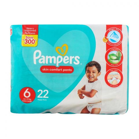 Pampers Skin Comfort Pants, No. 6, Extra Large, 14-19 KG, 22-Pack