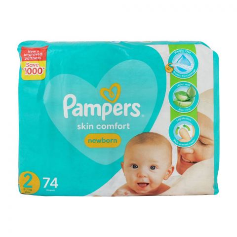 Pampers Skin Comfort Newborn, No. 2, Mini, 3-7 KG, 74-Pack