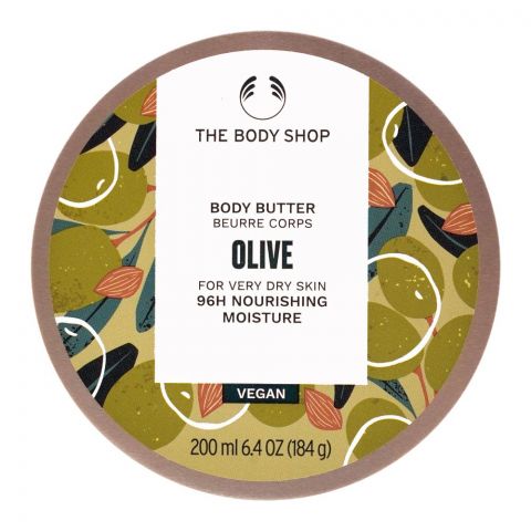 The Body Shop Olive 96H Nourishing Moisture Vegan The Body Butter, Very Dry Skin, 200ml