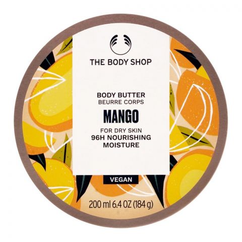 The Body Shop Mango 96H Nourishing Moisture Vegan The Body Butter, Dry Skin, 200ml