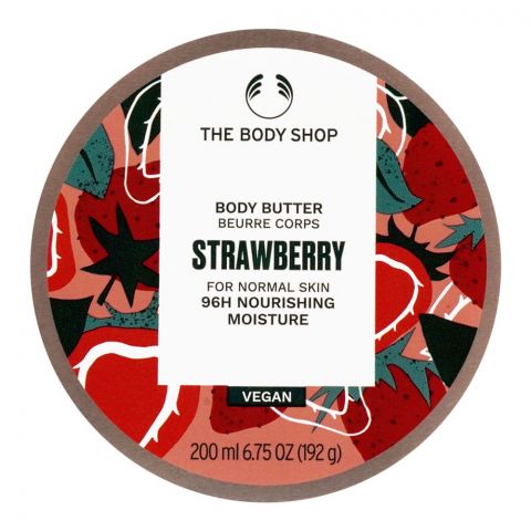 The Body Shop Strawberry 96H Nourishing Moisture Vegan The Body Butter, Normal Skin, 200ml