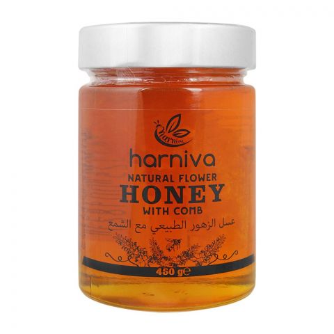 Harniva Natural Flower Honey With Comb, 450g