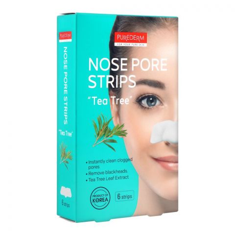 Purederm Tea Tree Nose Pore Strips, 6 Strips