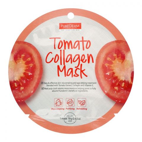 Purederm Tomato Collagen Mask, 18g