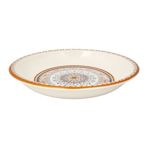 Sky Melamine Nihari Plate, Golden, 8 Inches, Elegant Design, Durable Tableware