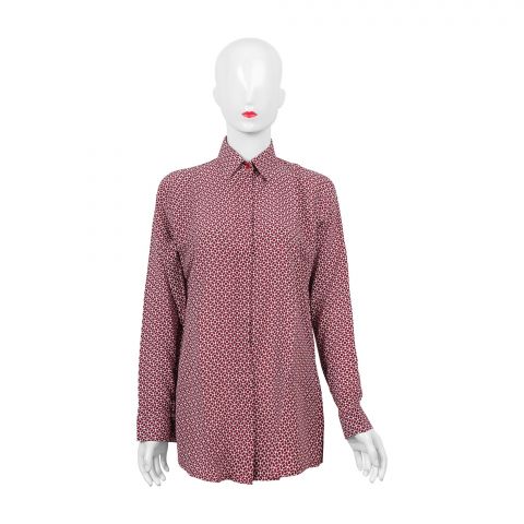 Basix Soft Collar hidden Buttom Placket, Maroon and White Shirt, MS-552
