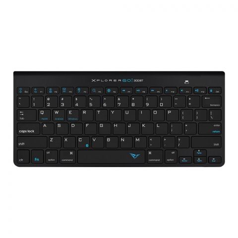Alcatroz Xplorer GO! 300BT Ultra Slim Portable Wireless Keyboard, Metallic Black