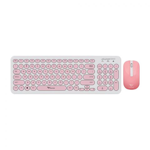 Alcatroz Jelly Bean A2000 2.4GHz Wireless Keyboard And Mouse, White/Peach