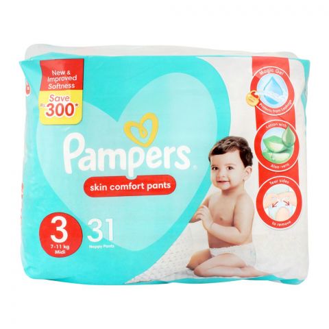 Pampers Skin Comfort Pants No.3, Midi 7-11 KG, 31-Pack