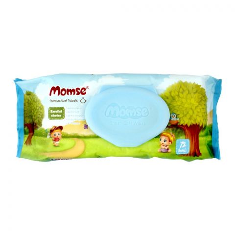 Momse Premium Wet Baby Wipes, 72-Pack