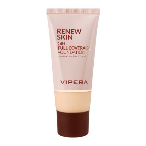 Vipera Renew Skin 24H Full Coverage Foundation Combination To Oily Skin, 03 Soft