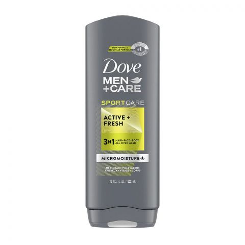 Dove Men+Care Sport Care Active+Fresh 3in1 Hair+Face+Body Wash, 532ml