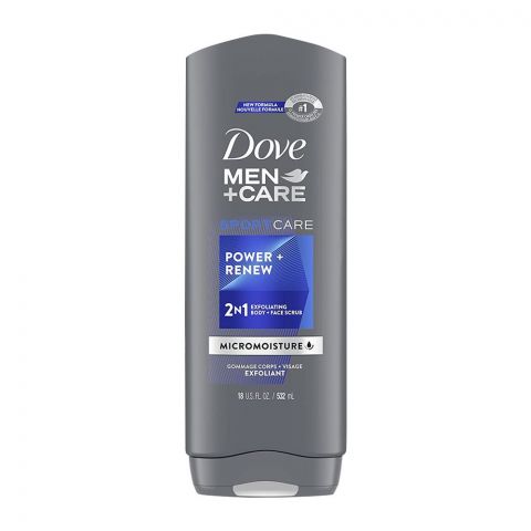 Dove Men+Care Sport Care Power+Renew 2in1 Exfoliating Body+Face Scrub, 532ml