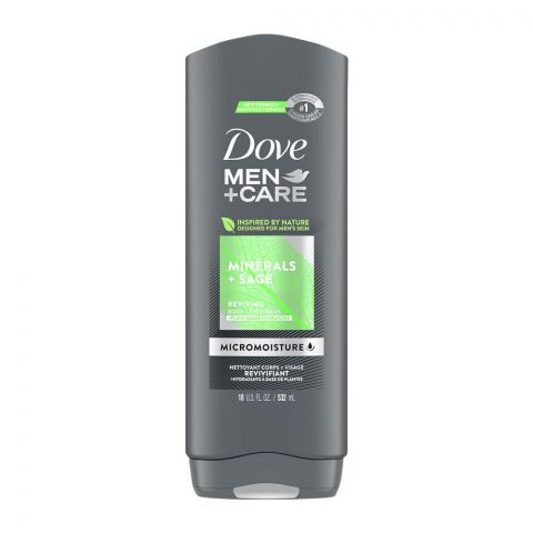 Dove Men+Care Mineral+Sage Reviving Body+Face Wash, 532ml