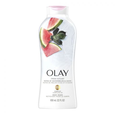 Olay Fresh Outlast Notes Of Watermelon & Agave Vitamin B3 Complex Body Wash, 650ml