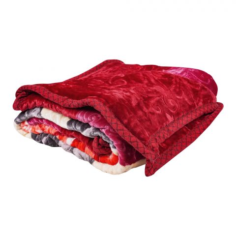 Twilight Snow Ball Double Bed 2-Ply Cloudy Super Soft Blanket, Purple