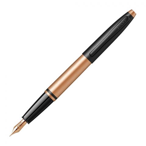Cross Calais Brushed Rose Gold And Black Lacquer Fountain Pen, AT0116-27MF