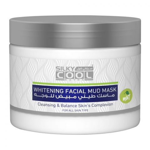 Silky Cool Extra Whitening Mint Facial Mud Face Mask, All Skin Types, 350ml