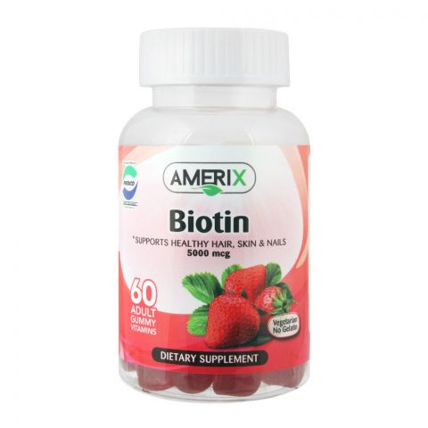 Amerix Biotin 5000mcg, 60 Gummies 