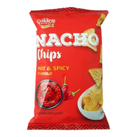 Golden Basket Nacho Hot & Spicy Flavour Tortilla Chips, 65g