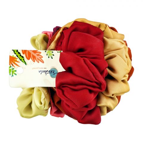 Sandeela Silk Chiffon Classic Scrunchies, Multi Color, 03-8001