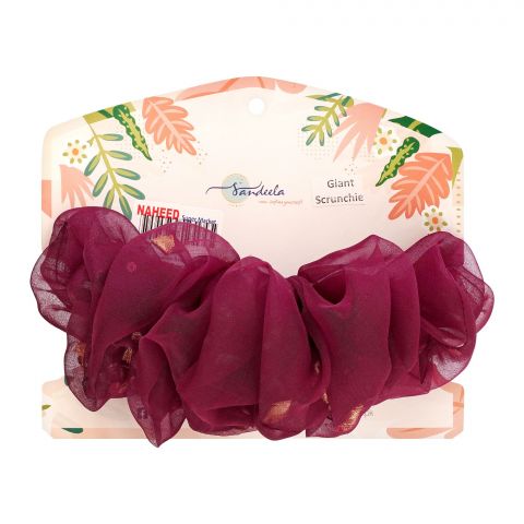 Sandeela Organza Sequins Inside Giant Scrunchies, Purple, 05-1015