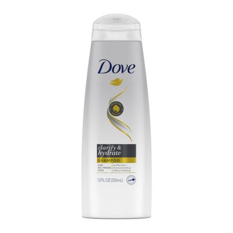 Dove Clarify & Hydrate Shampoo, For Oil Prone Hair, 355ml