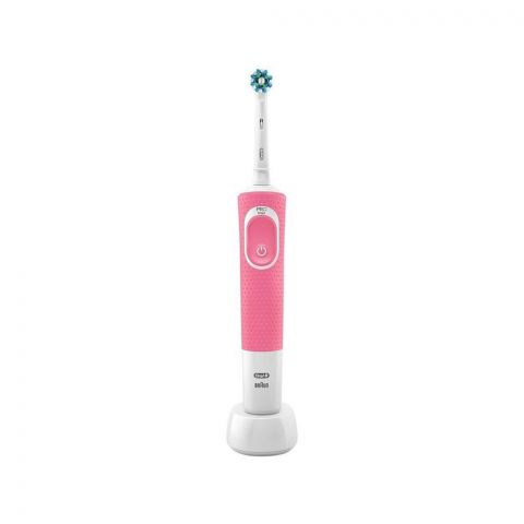 Braun Oral-B Vitality 100 Cross Action Rechargeable Toothbrush, Pink, D100.413.1