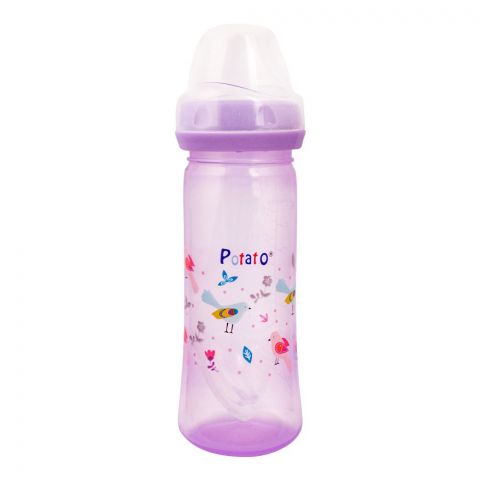 Potato Fast Flow Treat & Extra Soft Nipple Feeding Bottle, Purple, 280ml, P-6005