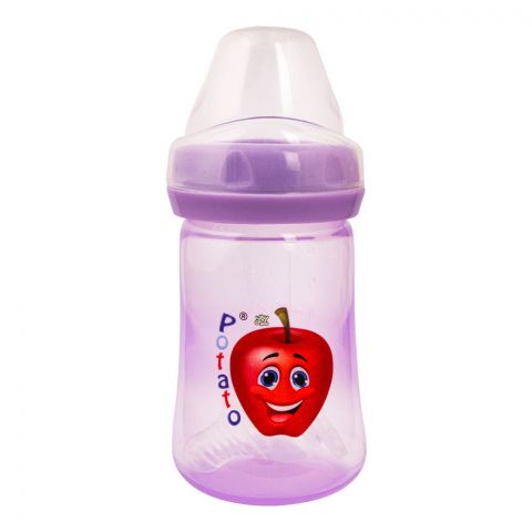 Potato Fast Flow Treat & Extra Soft Nipple Feeding Bottle, Purple, 180ml, P-6006