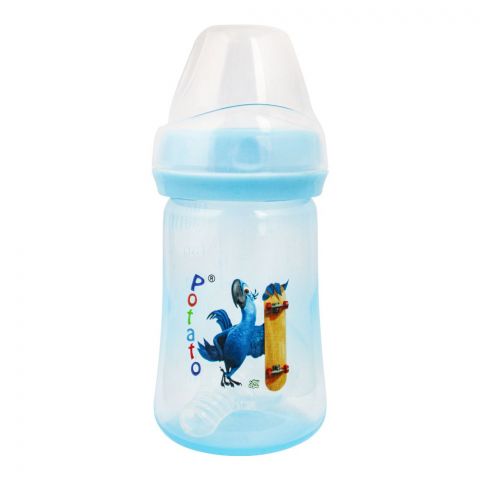 Potato Fast Flow Treat & Extra Soft Nipple Feeding Bottle,  Blue, 180ml, P-6006
