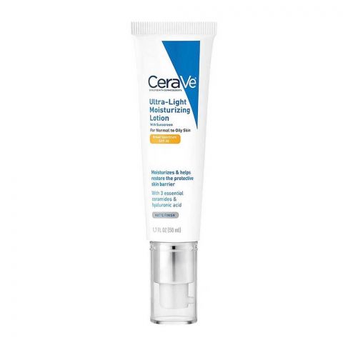 CeraVe Ultra-Light Moisturizing Sunscreen SPF30 Lotion, 50ml
