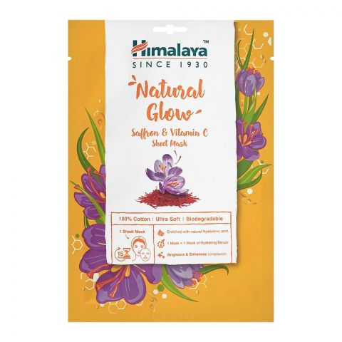 Himalaya Natural Glow Saffron & Vitamin C Sheet Face Mask, 30ml