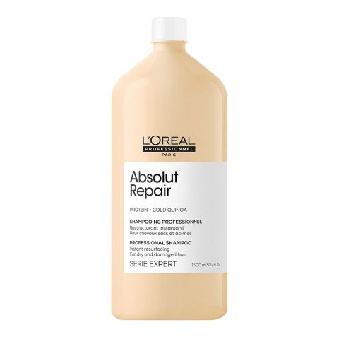 L'Oreal Professionnel Serie Expert Absolut Repair Protein + Gold Quinoa Professional Shampoo, 1500ml