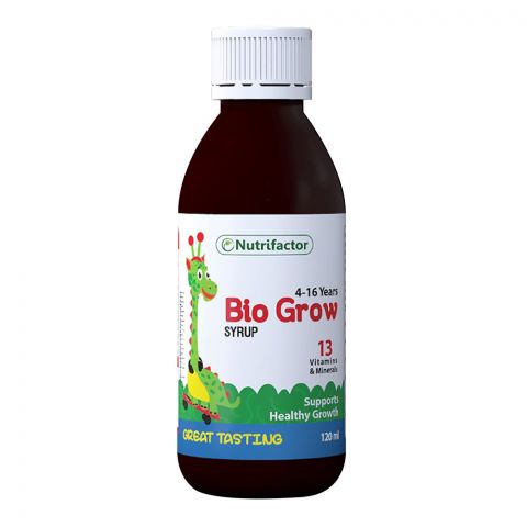 Nutrifactor Bio Grow 4-16 Years Food Supplement Syrup 120ml