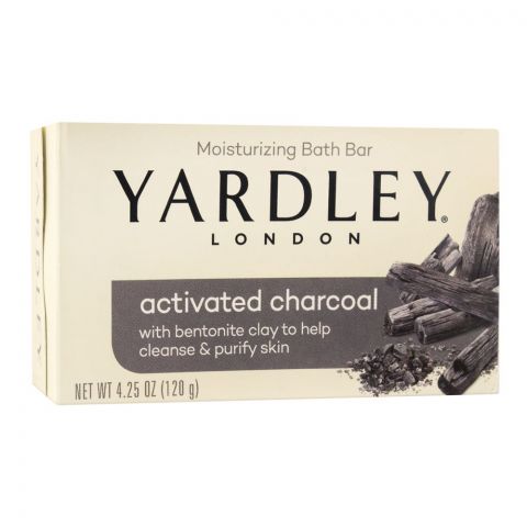 Yardley Activated Charcoal Bath Soap Bar, 120g