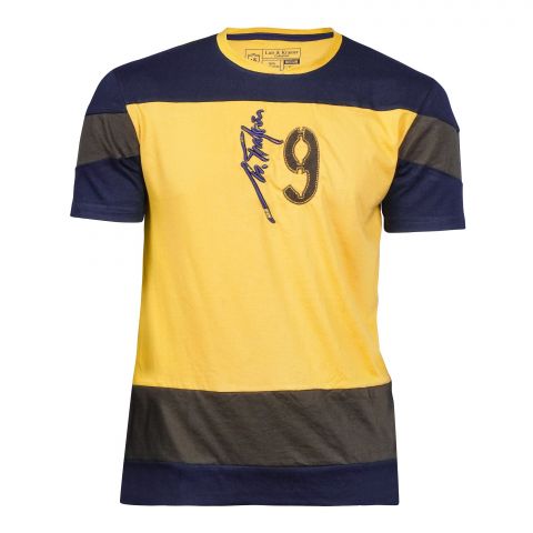 Pace Setters R-Neck 9 Emb T-Shirt, Yellow, 125