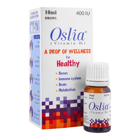 Vida Laboratories Oslia Vitamin D3 Drops, 400IU, 10ml