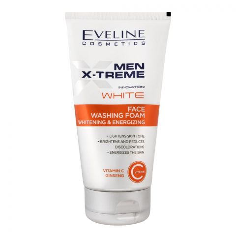 Eveline Men X-Treme White Whitening & Energizing Face Washing Foam, 150ml