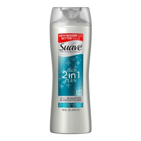Suave Professionals Daily 2in1 Plush Shampoo & Conditioner, 443ml