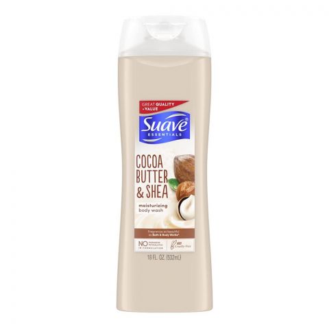Suave Essentials Cocoa Butter & Shea Moisturizing Body Wash, 532ml