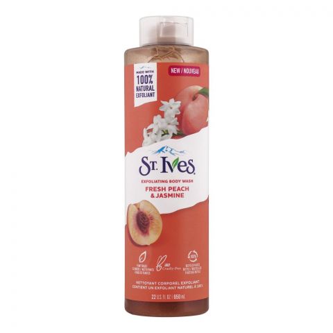 St.Ives Fresh Peach & Jasmine Exfoliating Body Wash, 650ml
