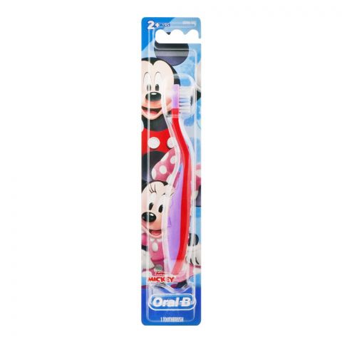 Oral-B Disney Junior Mickey 2+ Toothbrush 1's Extra Soft, Red/Purple