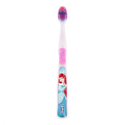 Oral-B Disney Princess Ariel Toothbrush 1's Extra Soft, White/Pink