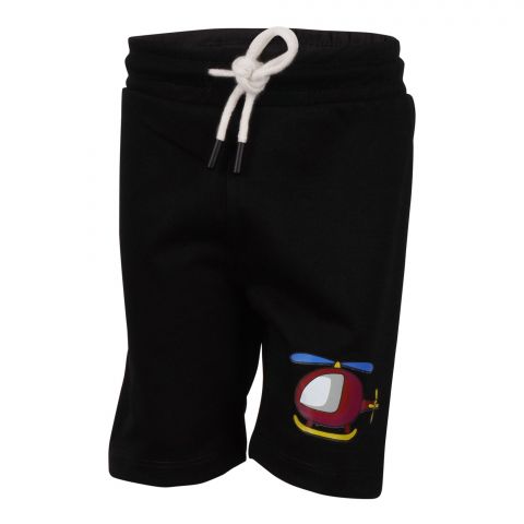 Baby Nest Summer Shorts For Boys Helicopter, Black 