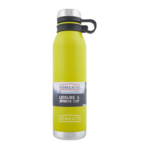 Homeatic Steel Water Bottle, Yellow, 750ml, KA-036